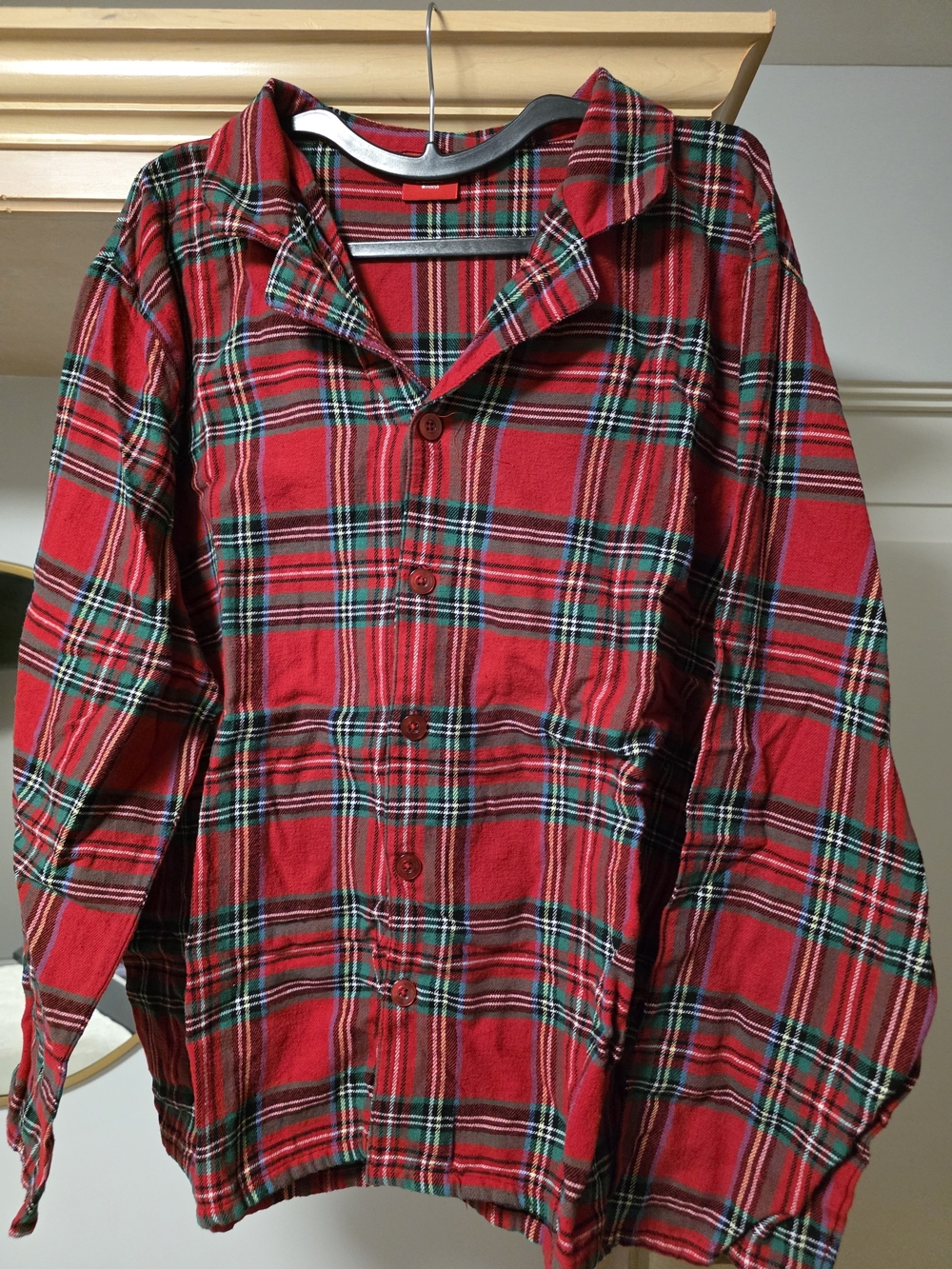 Macy's Red Plaid Long-Sleeve Button-Down Shirt - Family PJs